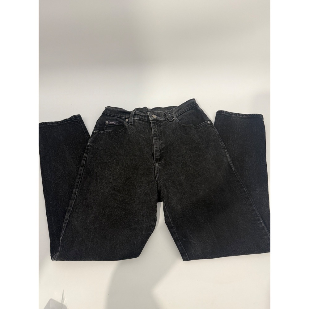 Vintage Riders by Lee Black High Waisted Tapered Leg Denim Jeans Womens 29x28